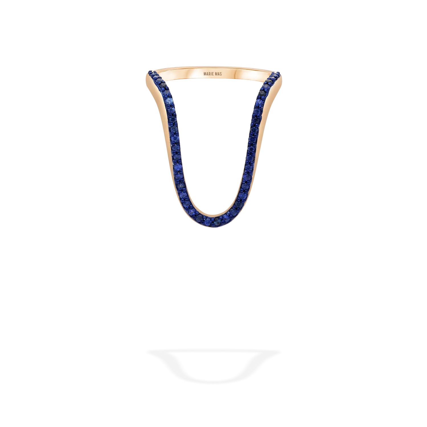 Radiant Ring  | Half pavé, rose gold & sapphires