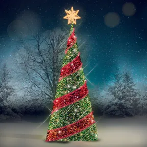 RED RIBBON TREE W/STAR