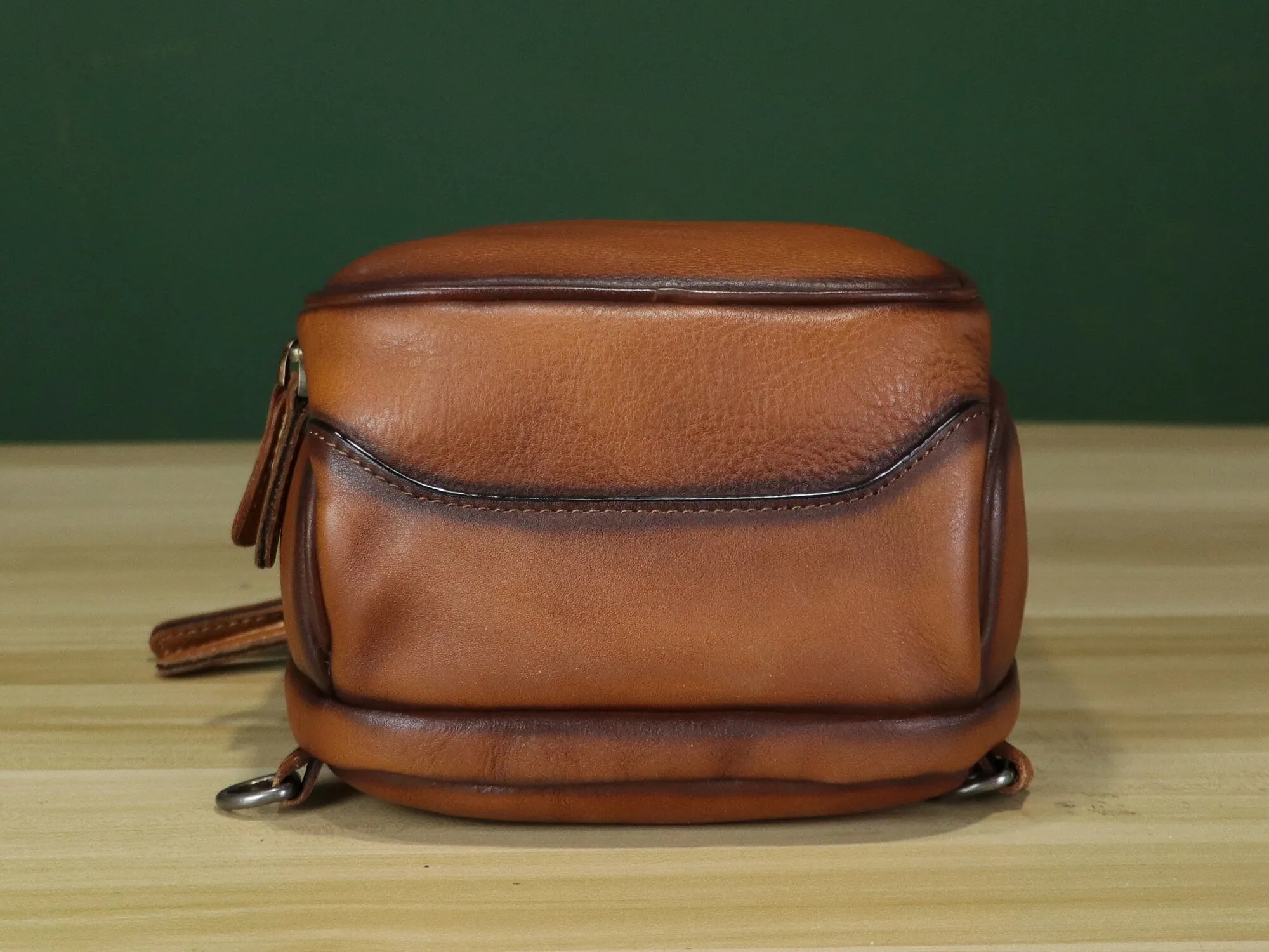Retro Leather Sling Bag Crossbody Chest Shoulder Backpack