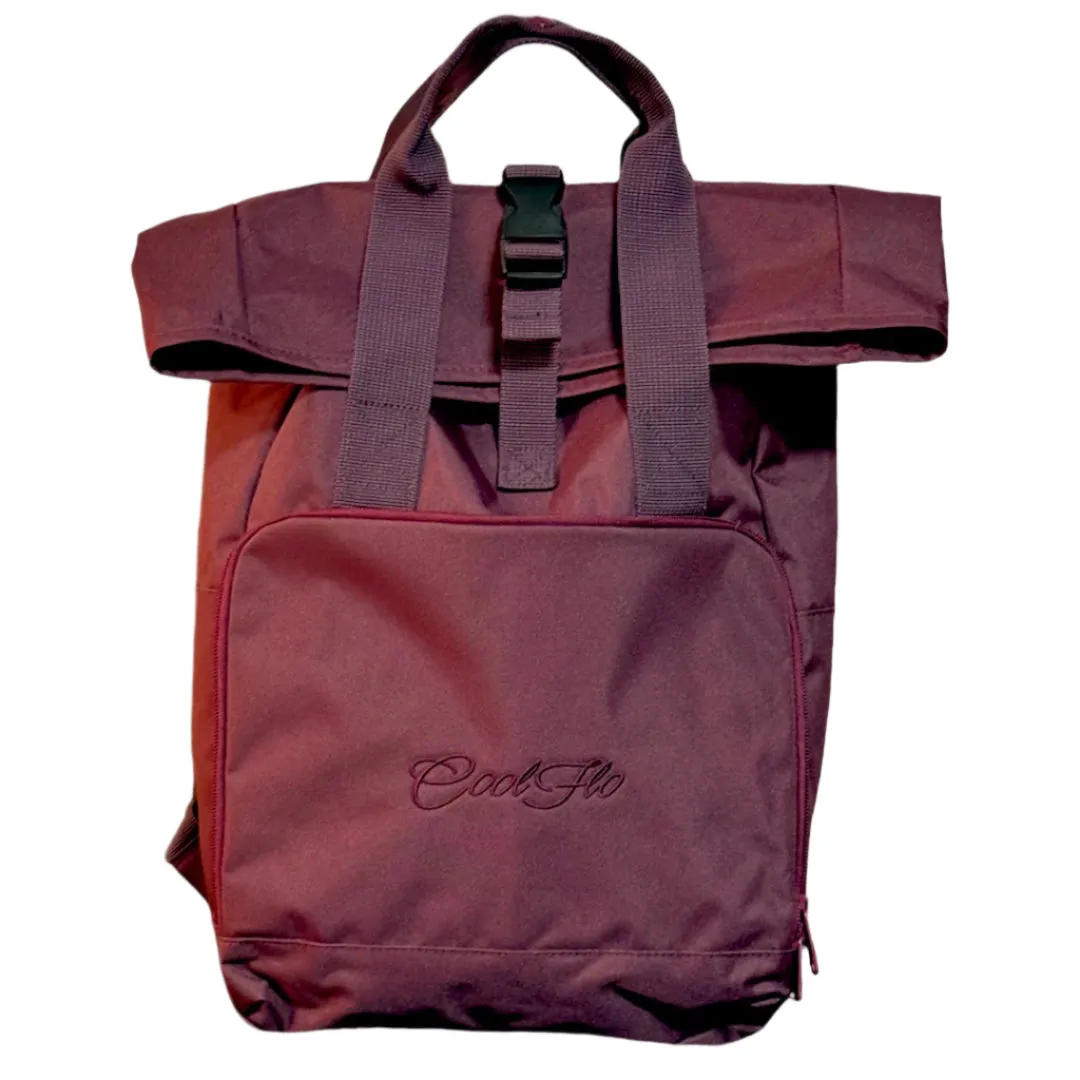 Roll-Top Backpack - Burgundy
