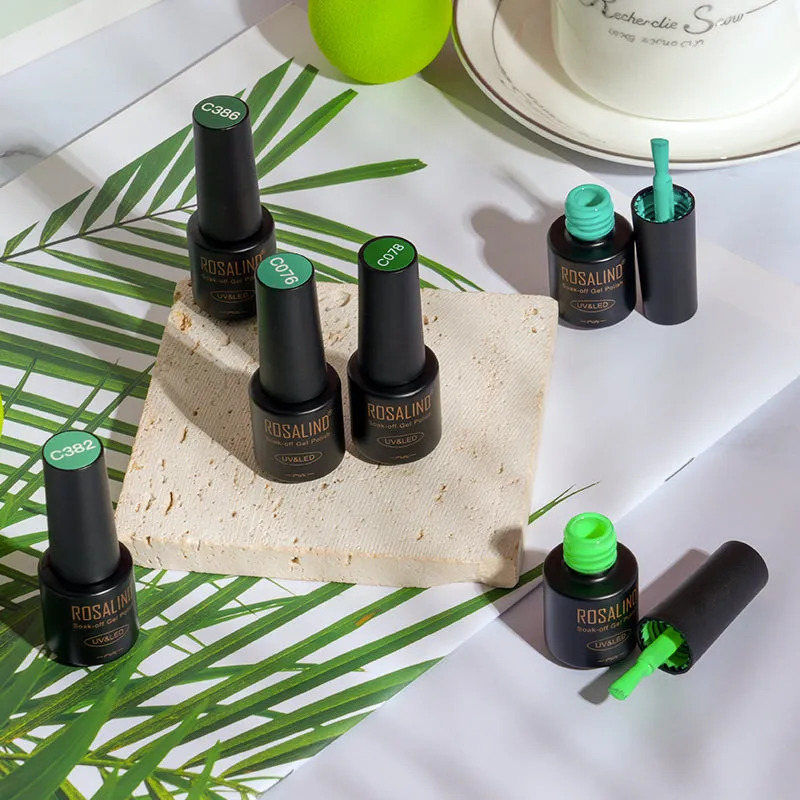 ROSALIND 10colors Green Series Soak Off Nail Gel Bright For Nail Art Design LED/UV Lamp RA