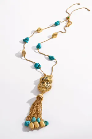 SACRED SYMBOLS LONG JAGGI NECKLACE GOLD