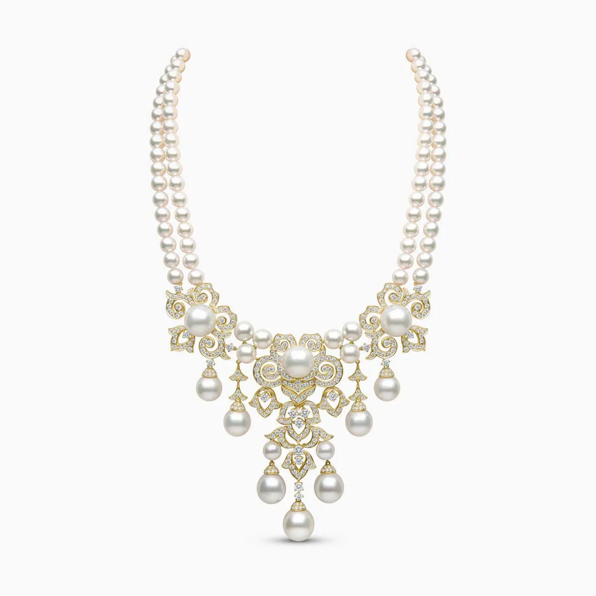 Sahara 18K Gold South Sea and Akoya Pearl Diamond Necklace