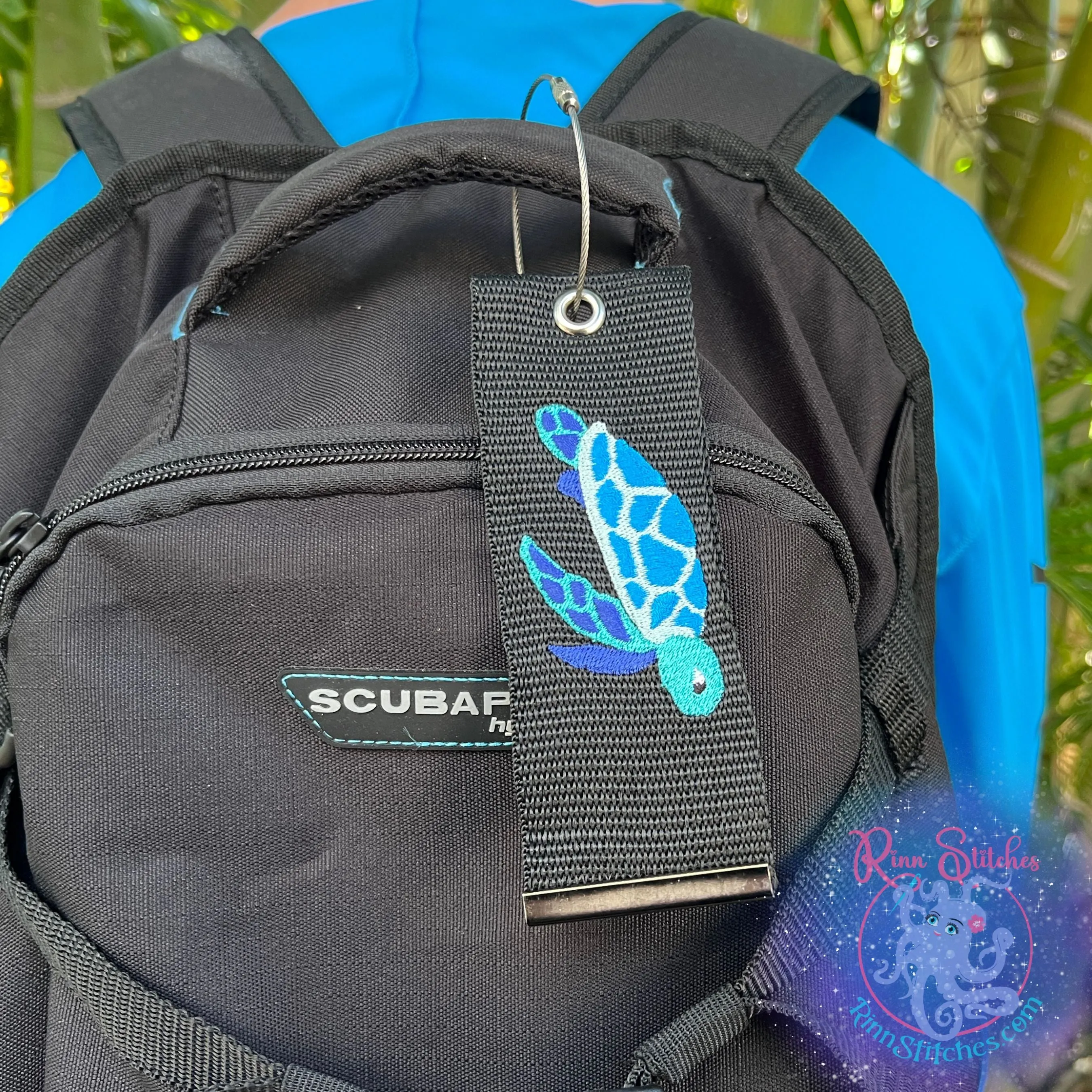 Sea Turtle (Hawaiian Honu) Luggage Tag, Personalized Embroidered Bag Tag for all your Travel needs