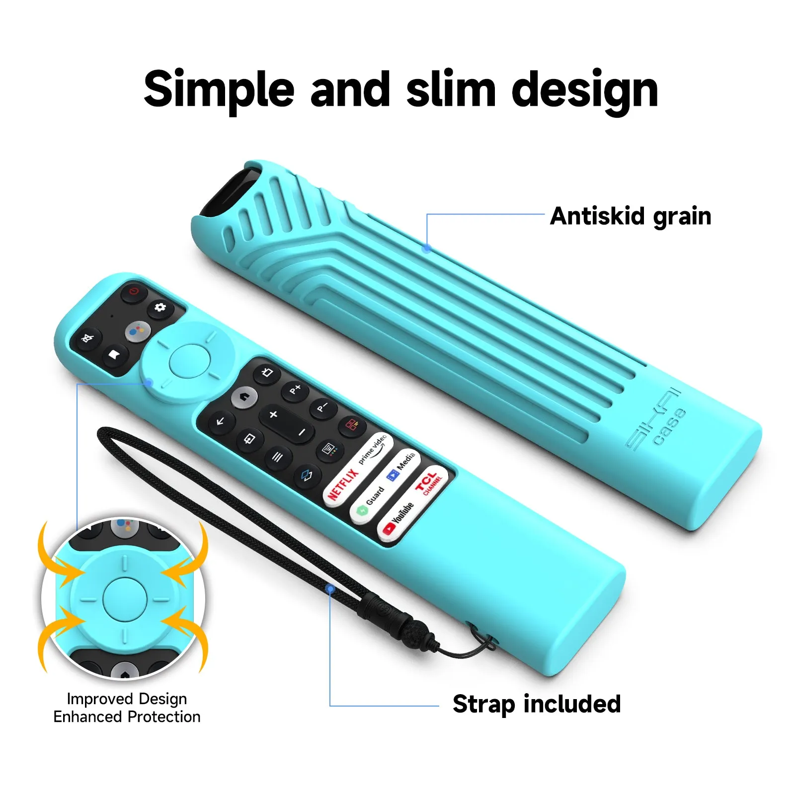 Silicone Cover for TCL RC902V FMR1/RC833(2023) Voice Remote,Shockproof, Skin-Friendly Case for 55R646 55S546 65R646 65S546 75R646 75S546 Series TV Remote