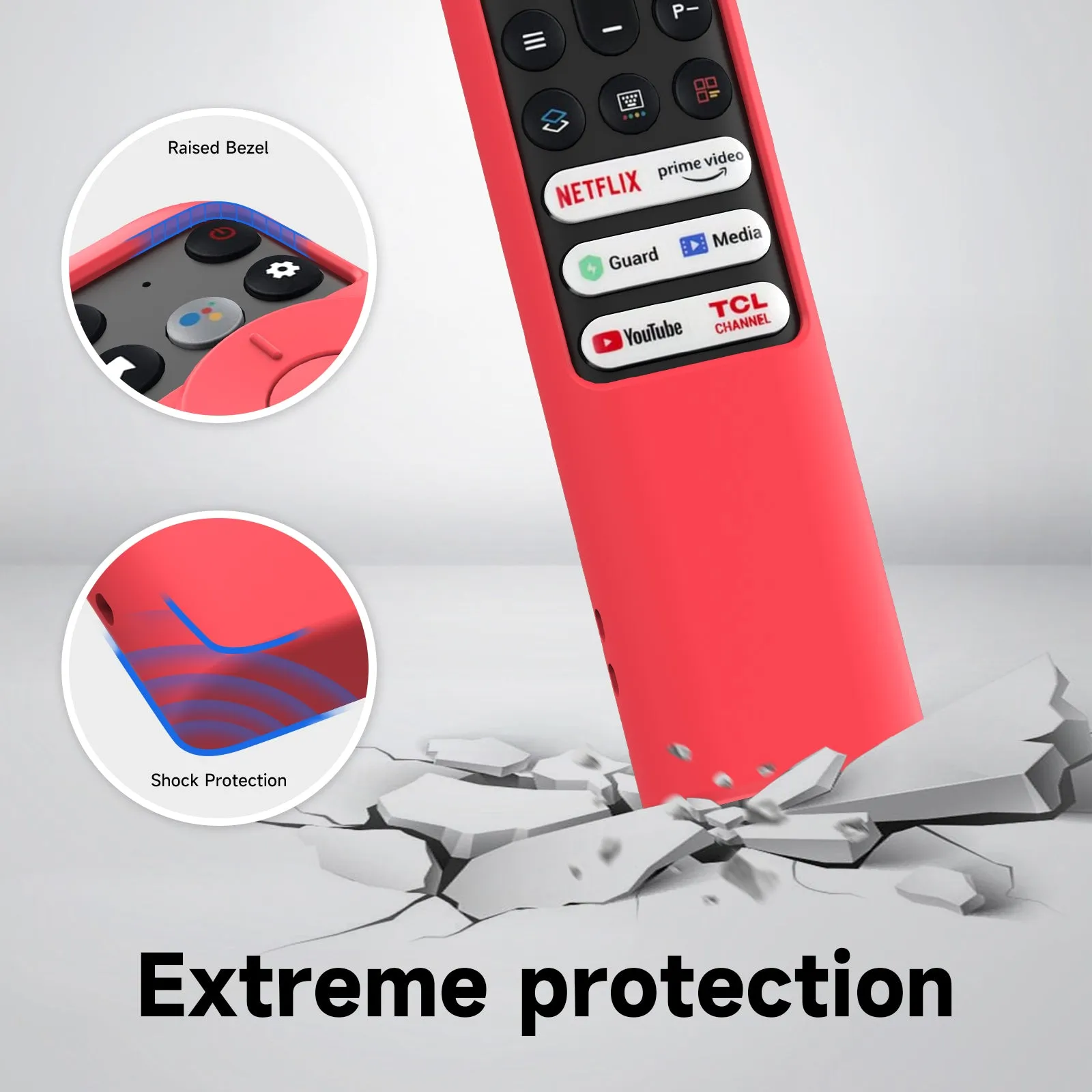 Silicone Cover for TCL RC902V FMR1/RC833(2023) Voice Remote,Shockproof, Skin-Friendly Case for 55R646 55S546 65R646 65S546 75R646 75S546 Series TV Remote