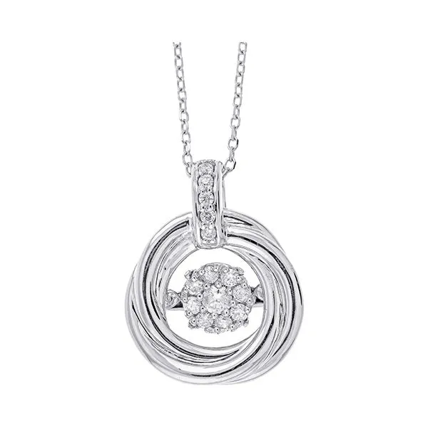 Silver (SLV 995) Cubic Zirconia Stunning Neckwear Pendant  - 1/6 ctw