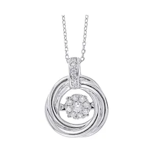 Silver (SLV 995) Cubic Zirconia Stunning Neckwear Pendant  - 1/6 ctw
