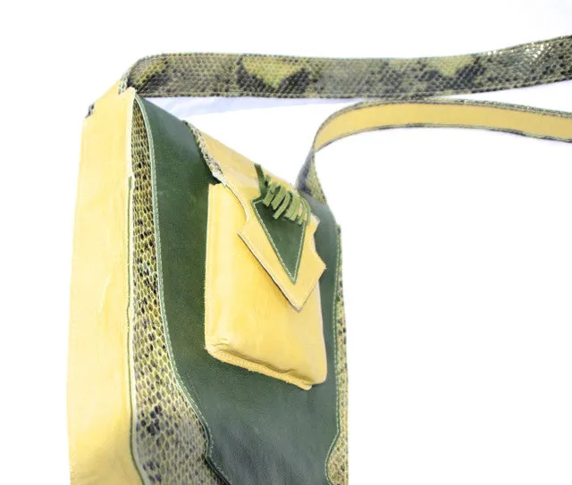 Small Green Snakeskin Print Shoulder Bag Purse
