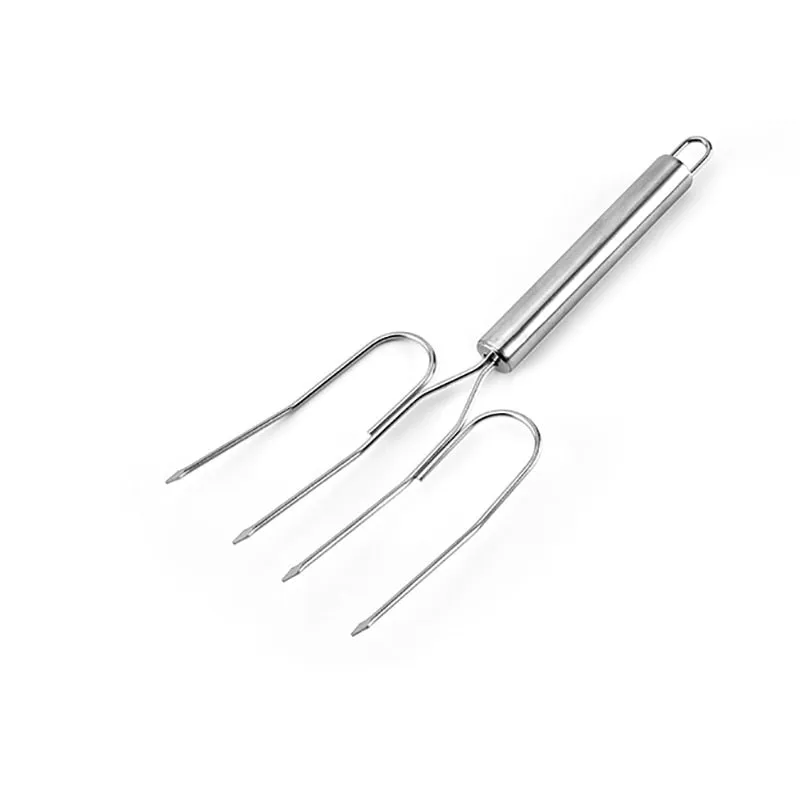 Stainless Steel BBQ Large Roast Chicken Fork, Outdoor Barbecue Meat Poultry Tools