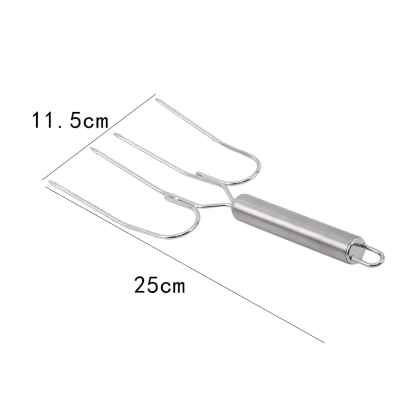 Stainless Steel BBQ Large Roast Chicken Fork, Outdoor Barbecue Meat Poultry Tools