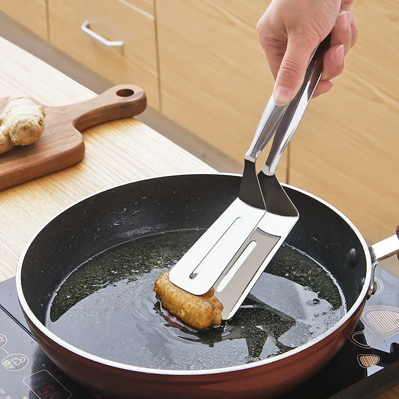 Stainless Steel Frying Shovel Clip Multifunctional Steak BBQ Tongs