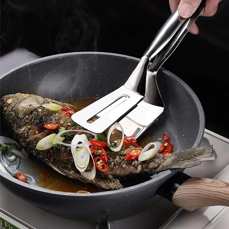 Stainless Steel Frying Shovel Clip Multifunctional Steak BBQ Tongs