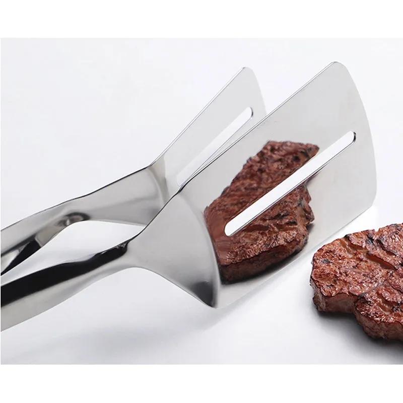 Stainless Steel Frying Shovel Clip Multifunctional Steak BBQ Tongs