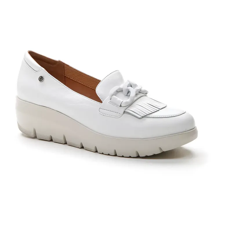 Stonefly Mocassino da donna con catena e frangia Plume 13 nappa 217317 150 cloud white