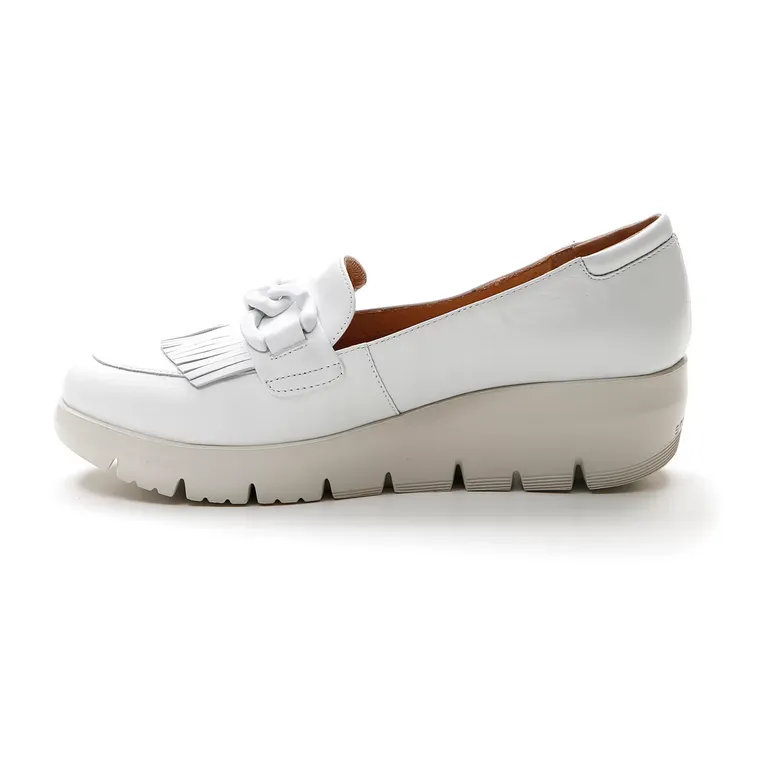 Stonefly Mocassino da donna con catena e frangia Plume 13 nappa 217317 150 cloud white