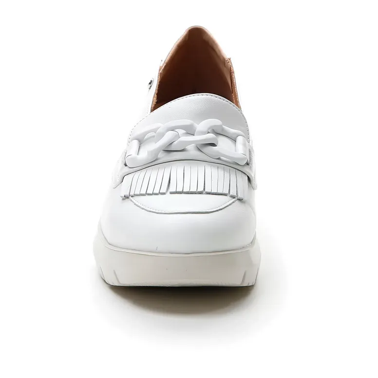 Stonefly Mocassino da donna con catena e frangia Plume 13 nappa 217317 150 cloud white
