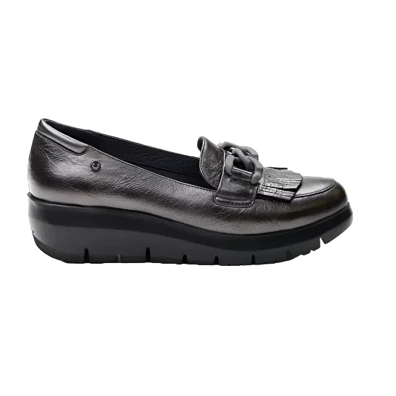 Stonefly mocassino da donna in pelle Plume 13 Lamoinated 218215 Z41 carbone