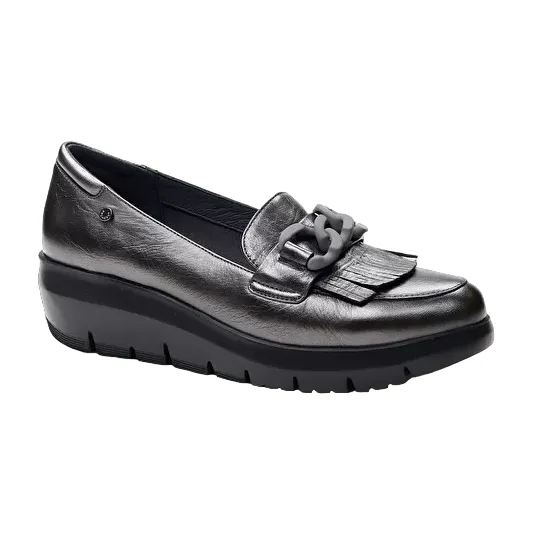 Stonefly mocassino da donna in pelle Plume 13 Lamoinated 218215 Z41 carbone