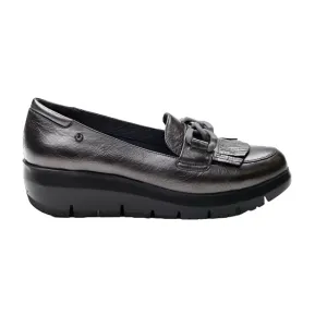 Stonefly mocassino da donna in pelle Plume 13 Lamoinated 218215 Z41 carbone