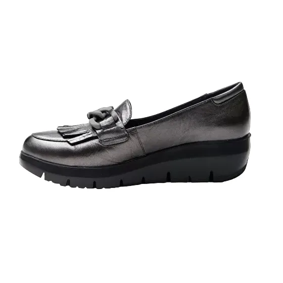 Stonefly mocassino da donna in pelle Plume 13 Lamoinated 218215 Z41 carbone