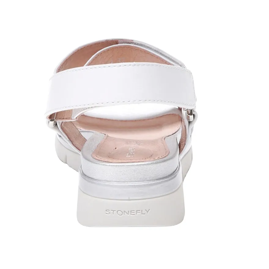 Stonefly sandalo casual da donna Elody 11 Nappa Sintetico Intreccio 213861 150 bianco