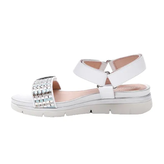 Stonefly sandalo casual da donna Elody 11 Nappa Sintetico Intreccio 213861 150 bianco
