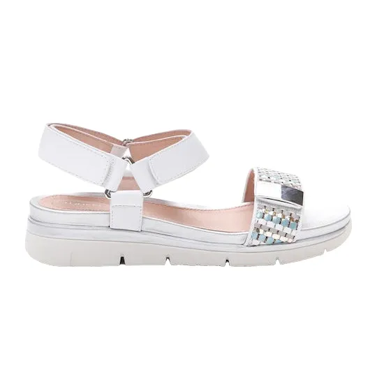Stonefly sandalo casual da donna Elody 11 Nappa Sintetico Intreccio 213861 150 bianco