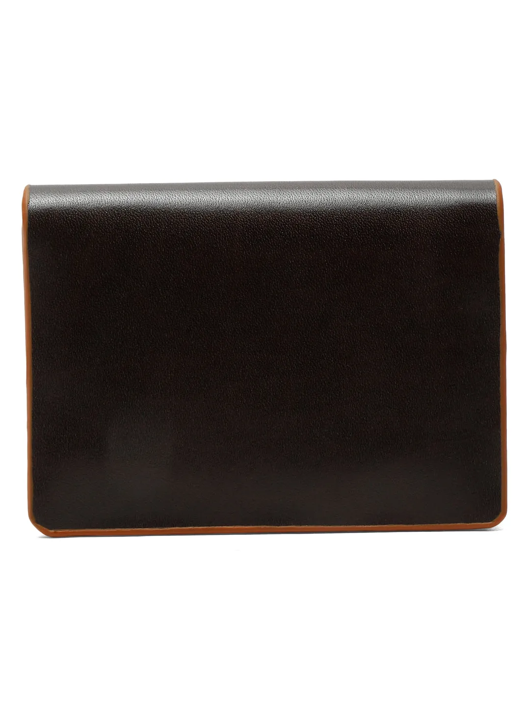 Teakwood Leather Two Fold Brown Card Wallet - Clearance sale