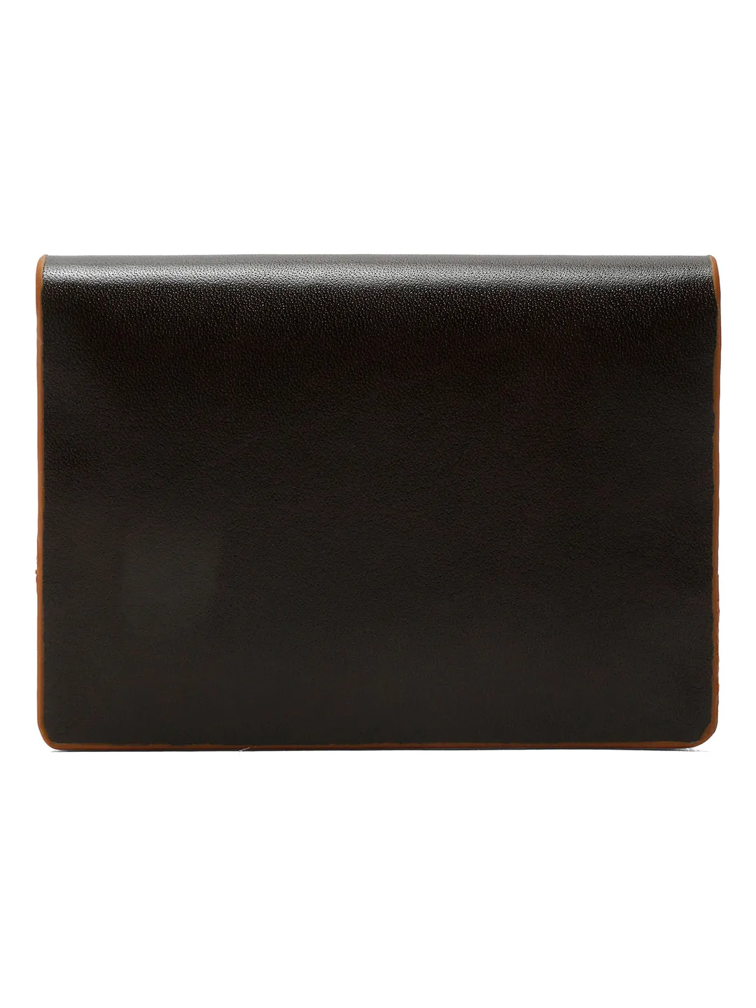 Teakwood Leather Two Fold Brown Card Wallet - Clearance sale