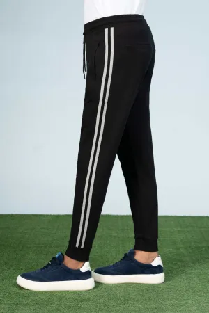 TERRY CONTRAST TAPE TROUSER BLACK