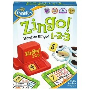 Think Fun Zingo Number Bingo 1-2-3 Ages 4 