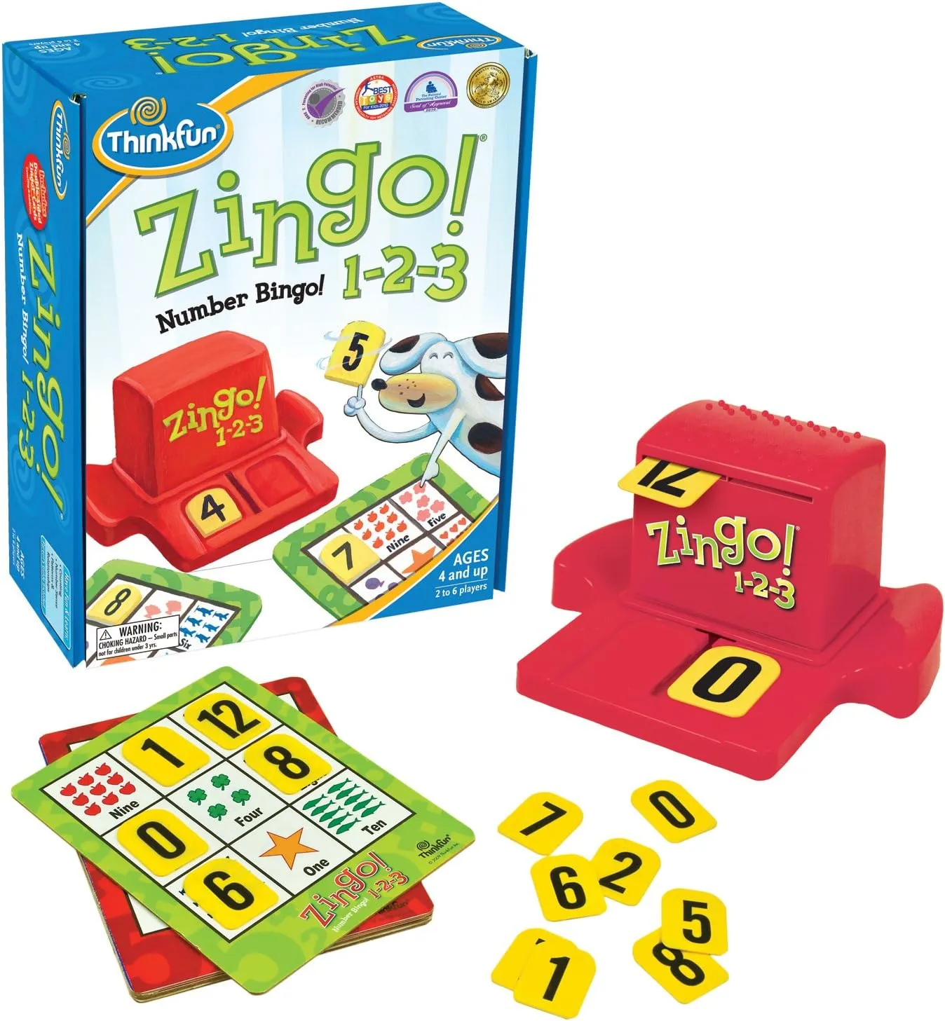 Think Fun Zingo Number Bingo 1-2-3 Ages 4 