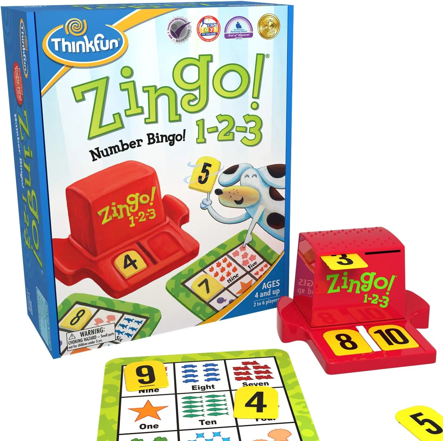 Think Fun Zingo Number Bingo 1-2-3 Ages 4 