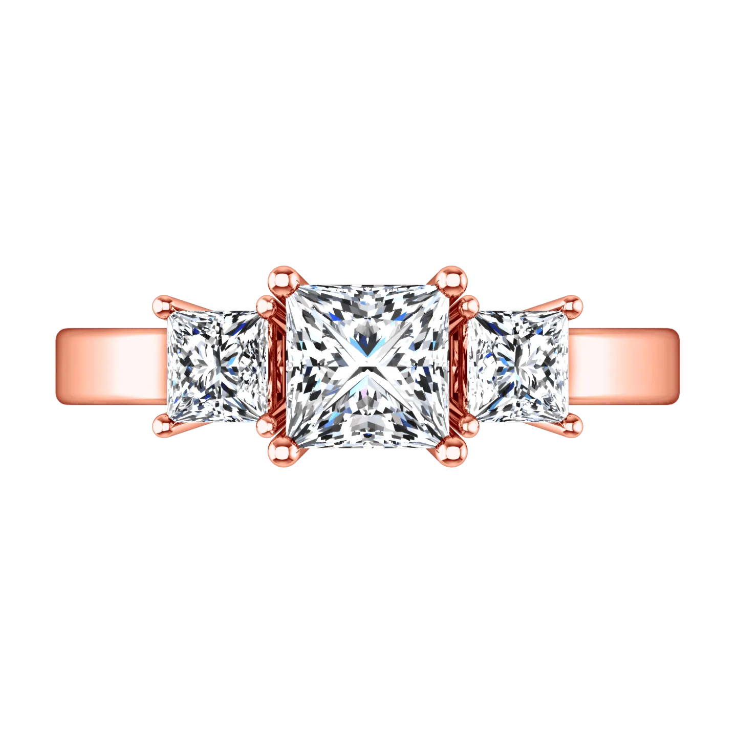 Three Stone Diamond EngagementRing Alana 14K Rose Gold