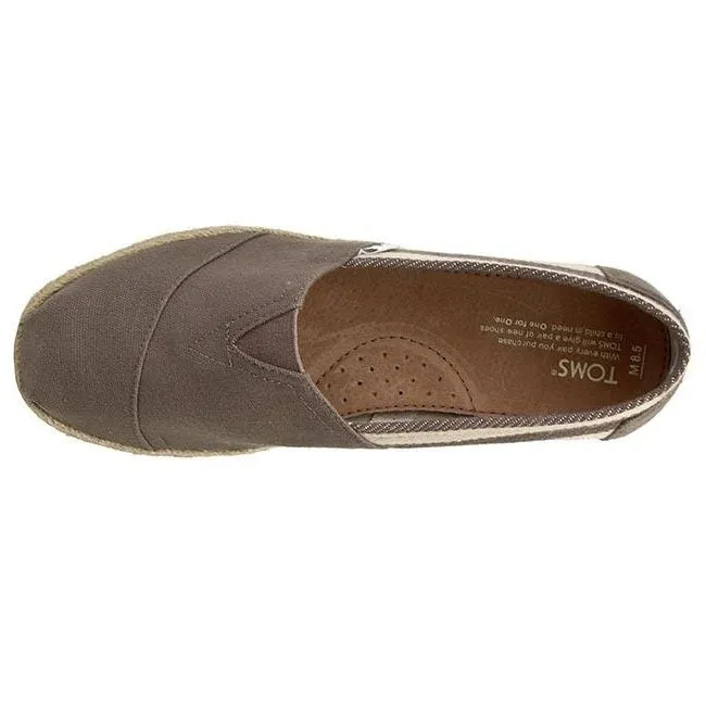 Toms scarpa espadrillas da uomo Classic Canvas 10005416 grigio scuro