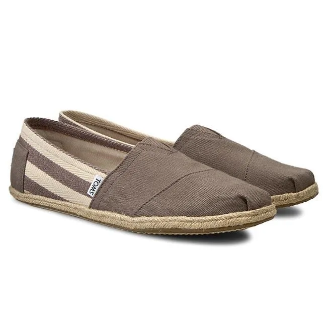 Toms scarpa espadrillas da uomo Classic Canvas 10005416 grigio scuro