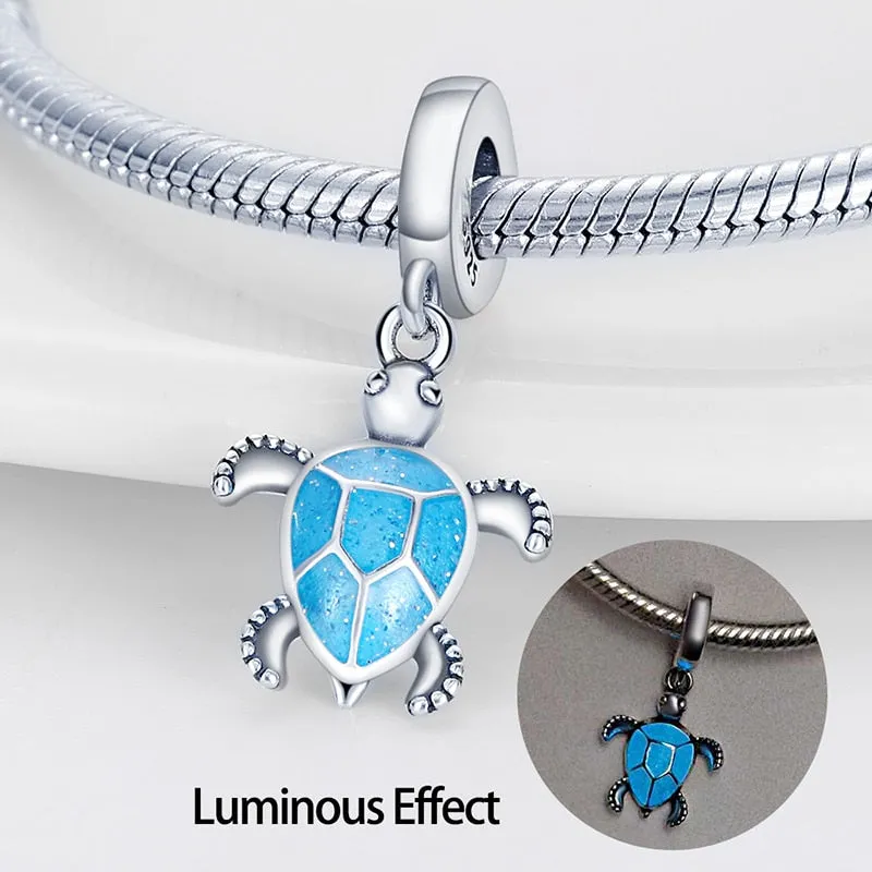 Turtle Luminous Charm Beads (Glows in the dark)