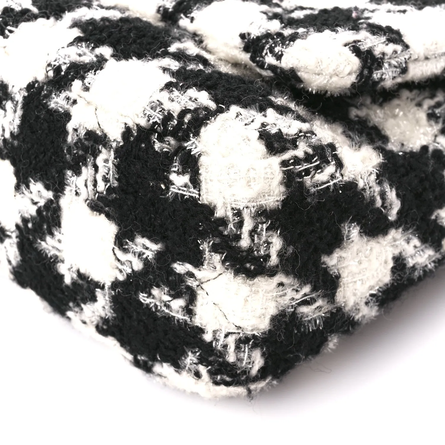 Tweed Quilted Medium Chanel 19 Flap Black Ecru White
