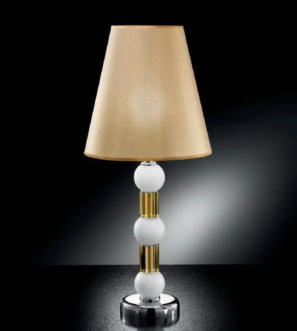Venetian Table Light With White Murano Glass Spheres