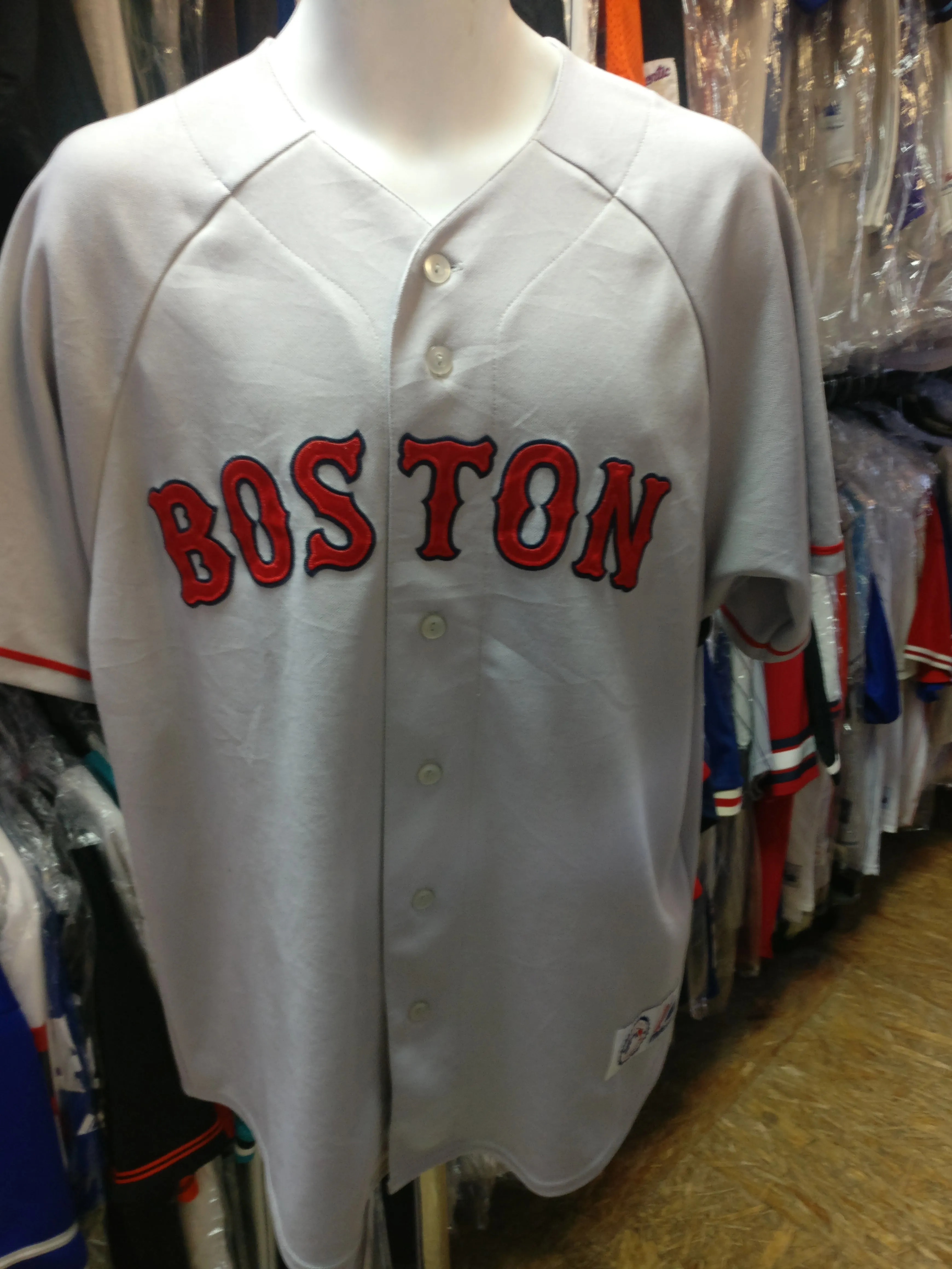 Vintage #3 EDGAR RENTERIA Boston Red Sox MLB Majestic Jersey L