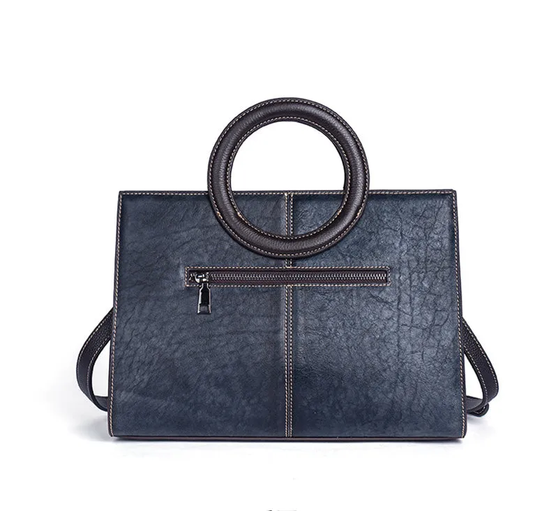 Vintage Women's Genuine Leather Handbags Brown Shoulder Bag