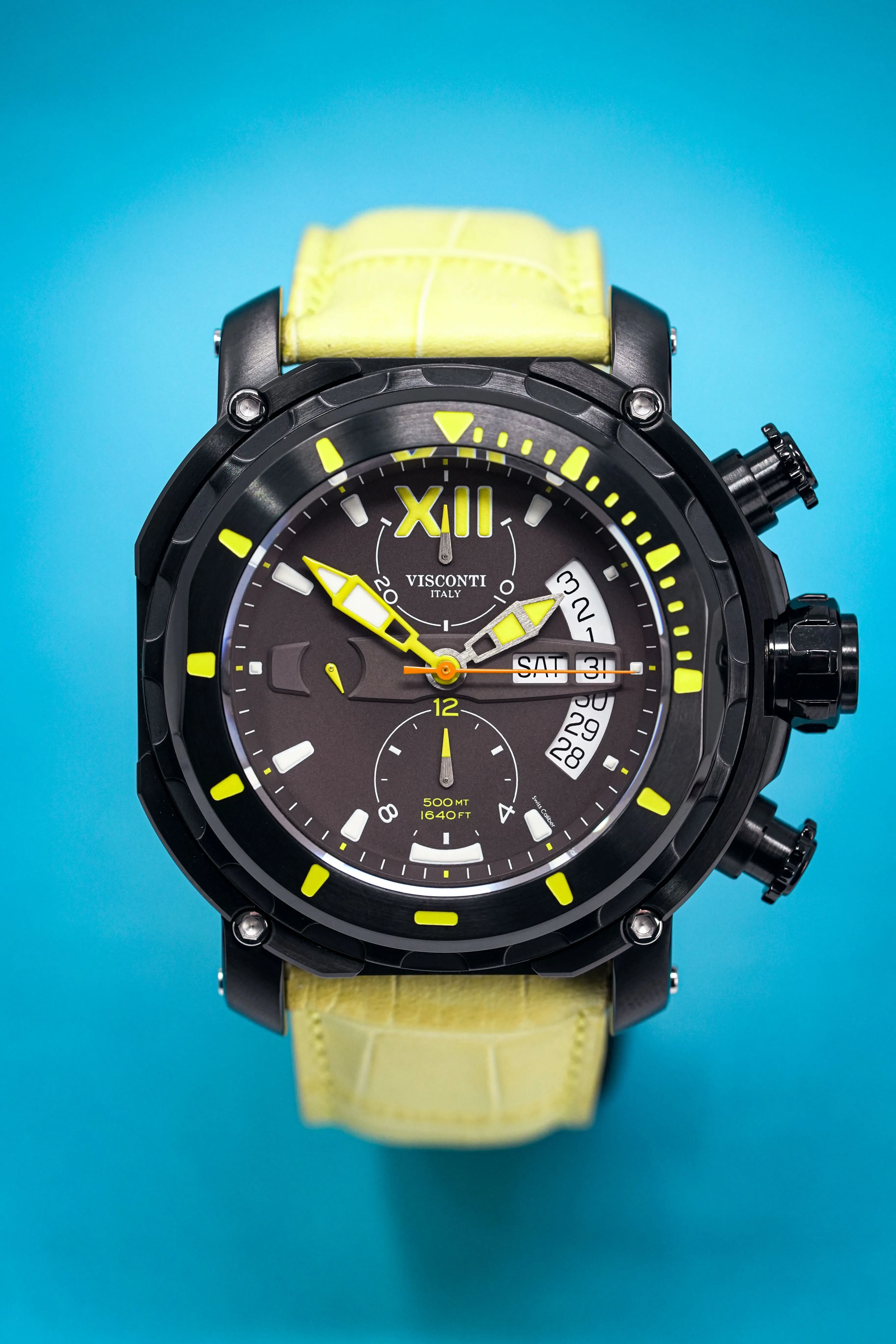 Visconti Chronograph Watch Full Dive 500M Yellow KW51-05