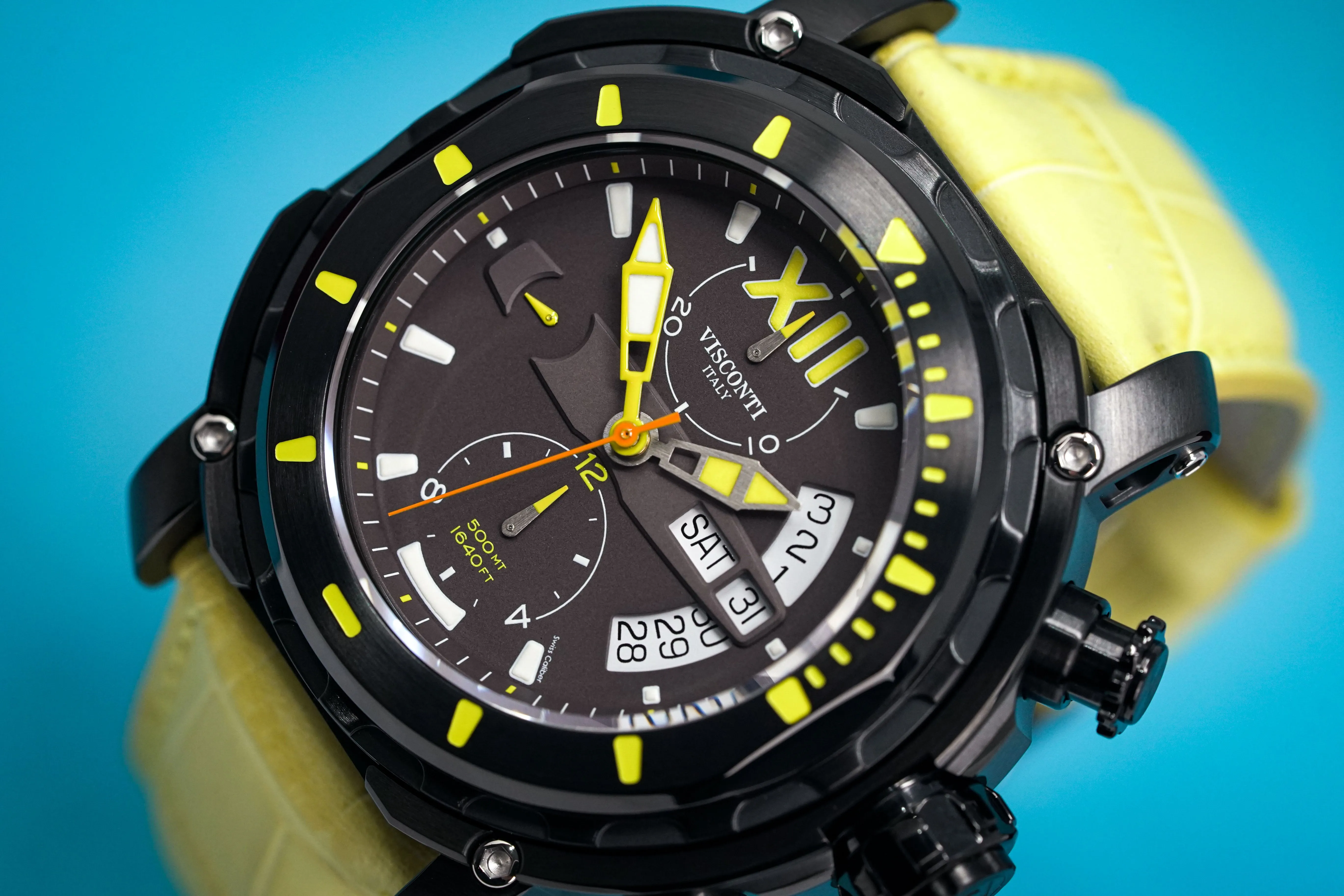 Visconti Chronograph Watch Full Dive 500M Yellow KW51-05