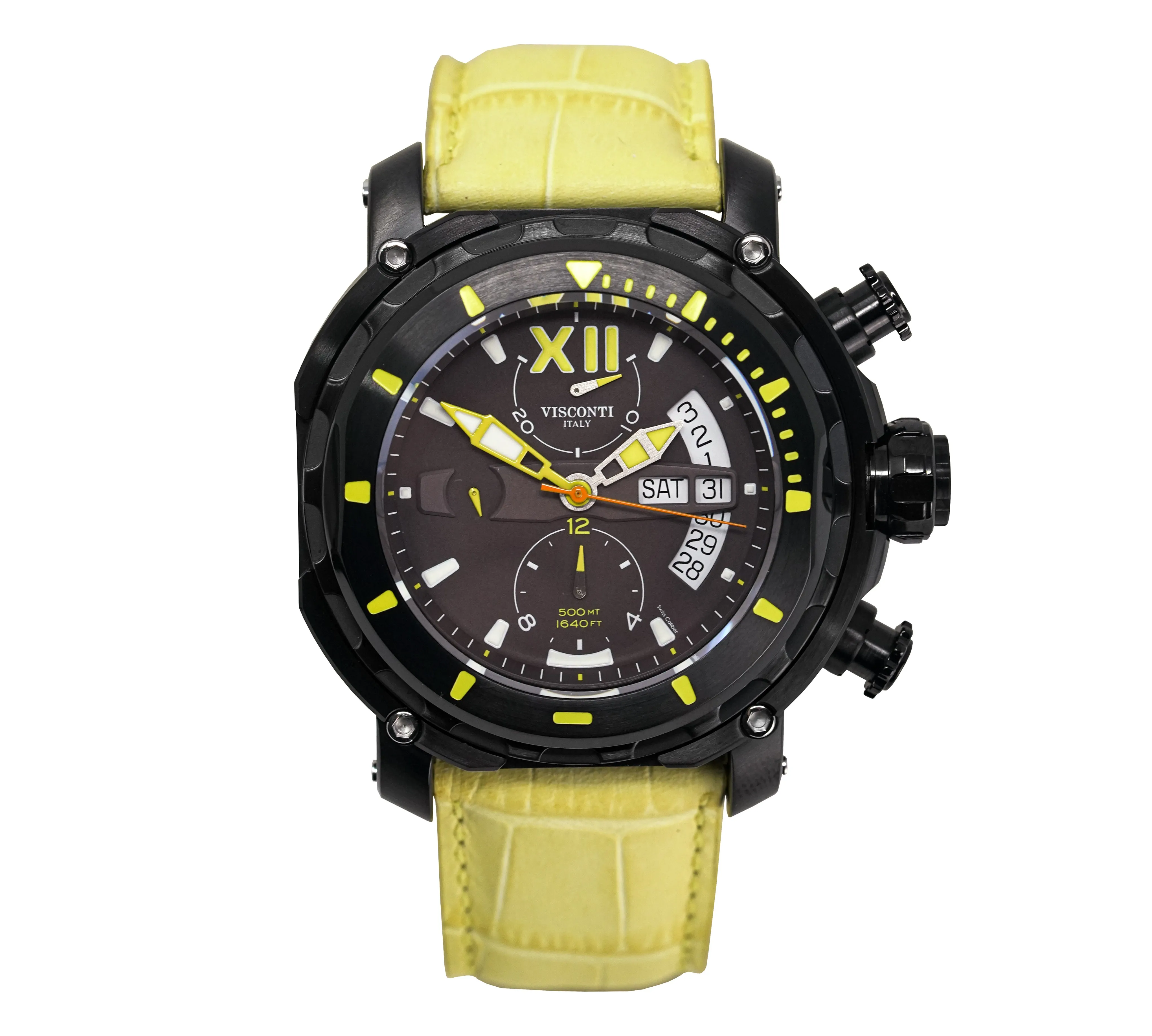 Visconti Chronograph Watch Full Dive 500M Yellow KW51-05