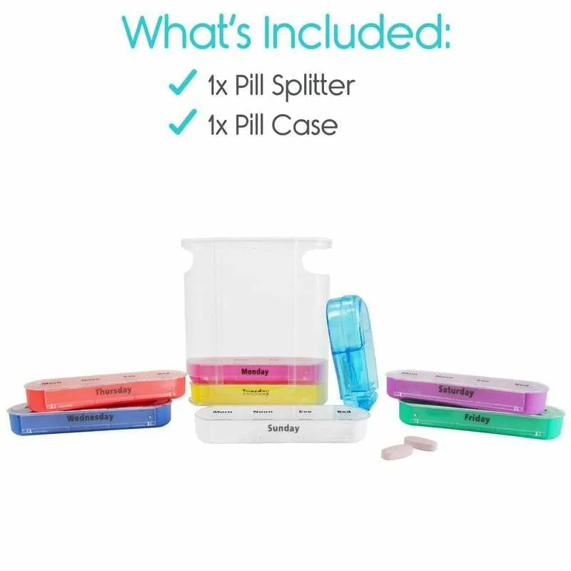 Vive Health Stackable Pill Organizer with Cutter