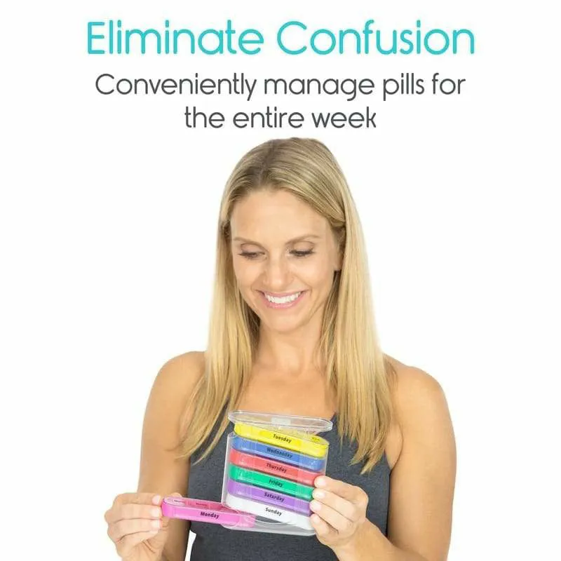 Vive Health Stackable Pill Organizer with Cutter