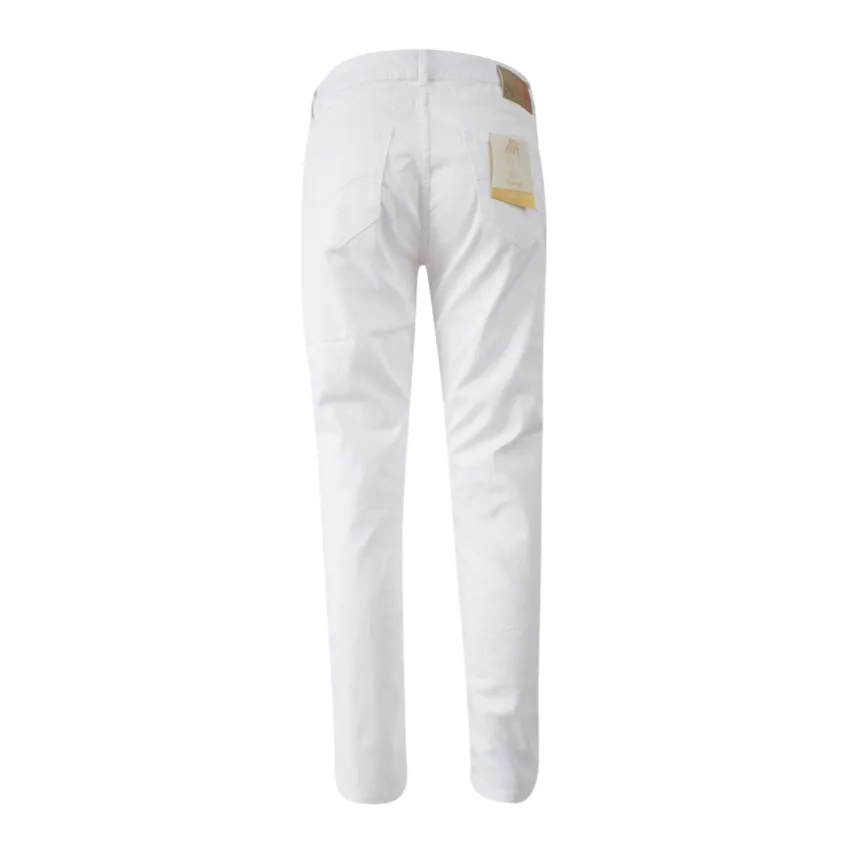 Yes Zee pantalone da donna Push Up in cotone elasticizzato 1319 P377 XX00 0101 bianco