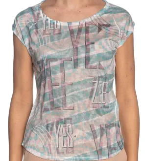 Yes Zee T-shirt da donna smanicata T235-Y102-2002 fantasia