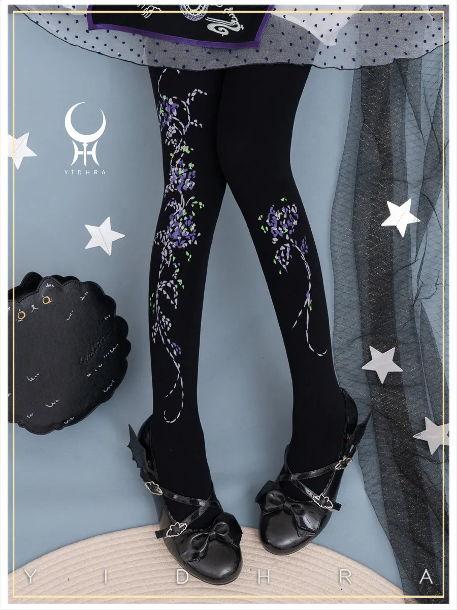 Yidhra~Resplendent flower Qiki~Elegant Lolita Pantyhose Velvet Pantyhoses Summer